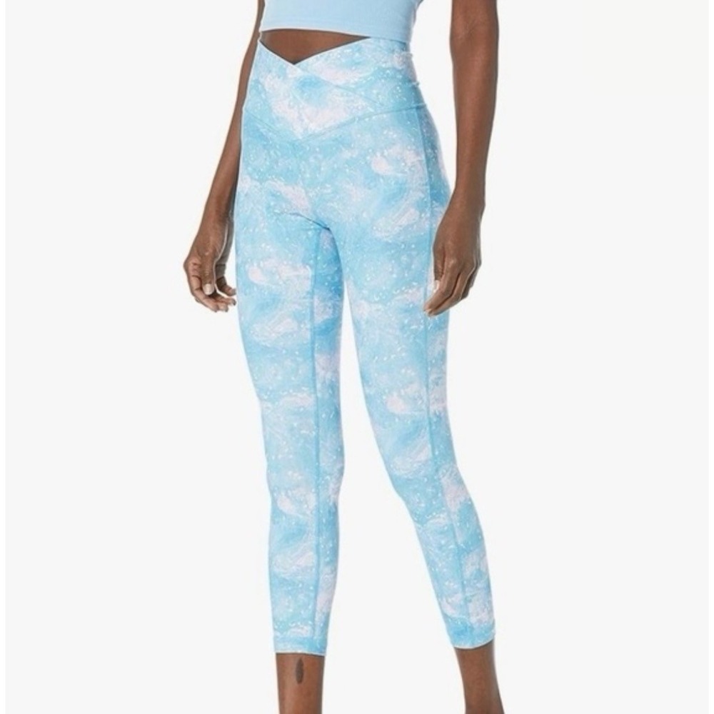 Juicy Couture Sport Blue Marble Crossover High Waist Leggings
